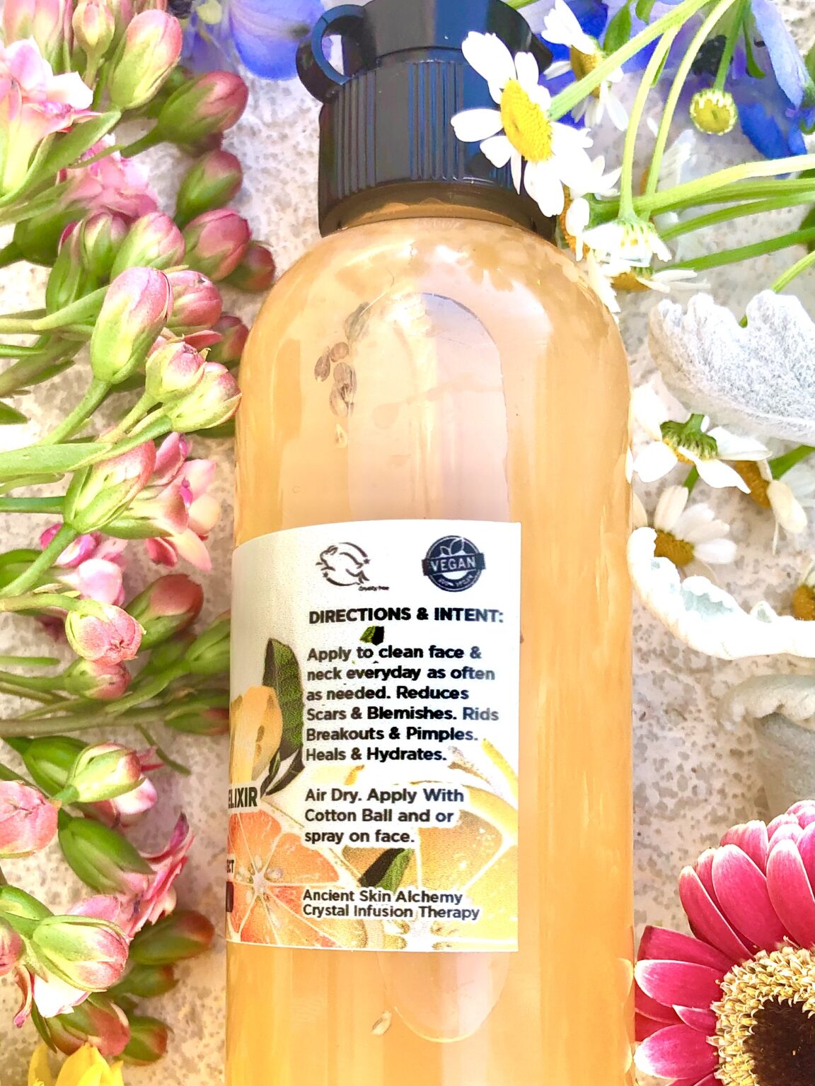 Anise Grapefruit & Lemon Elixir Face & Neck Toner. Herbal Quinine